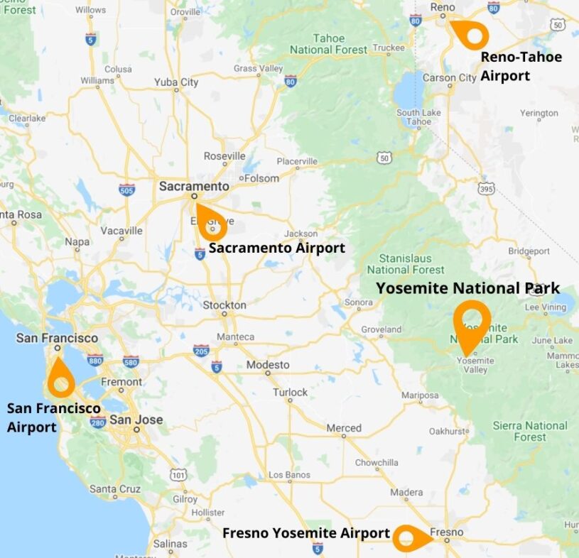 The Best And Closest Airports To Yosemite National Park 1922